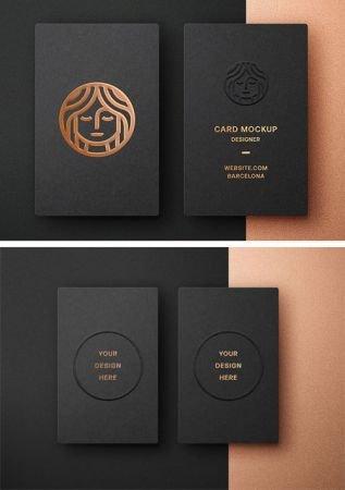 DesignOptimal Foil Embossing Business Card PSD Mockup