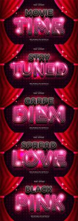 DesignOptimal Movie Time Vector Text Style Effect