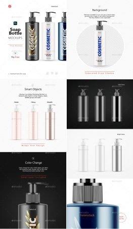 DesignOptimal GraphicRiver Soap Bottle Mockups Front View 28732302