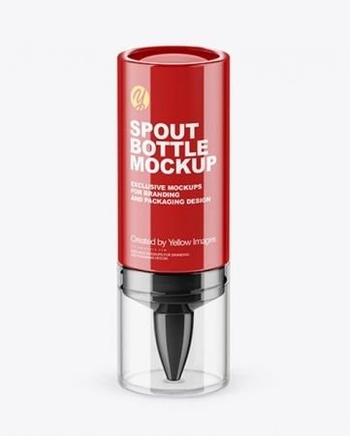 DesignOptimal Glossy Spout Bottle Mockup 66372
