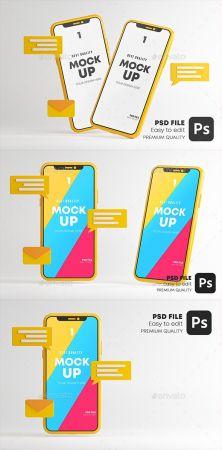 DesignOptimal GraphicRiver Messaging Conversation App Smartphone Mockup Set 28404190