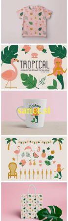 DesignOptimal Tropical Vector Icon Collection