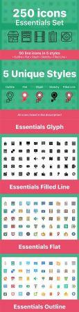 DesignOptimal 250 Essentials Icons