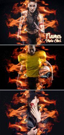 DesignOptimal Fire and Flames Photo Effect Mockup