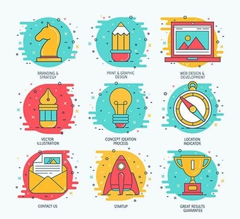 DesignOptimal Business Thin Line Icons