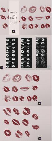 DesignOptimal 24 Procreate Lips Stamp Brush 7720783