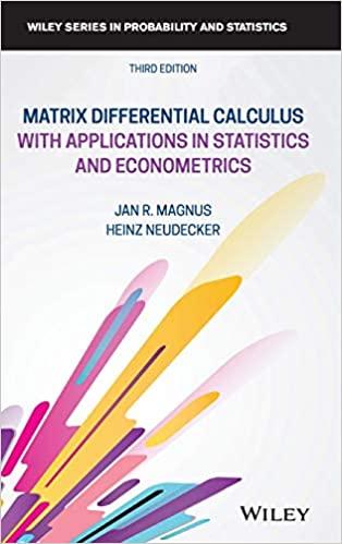 Matrix Differential Calculus with Applications in Statistics and Econometrics 3rd Edition True PDF