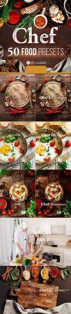 DesignOptimal Chef 50 Food Presets for Lightroom Photoshop 25551048
