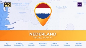 DesignOptimal Videohive Netherlands Map Kit Nederland Travel Map 29912612