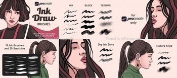 DesignOptimal InkDraw Procrate Brushes
