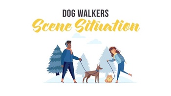 DesignOptimal Videohive Dog walkers Scene Situation 29246904