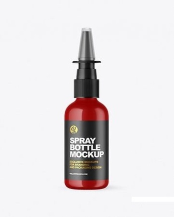 DesignOptimal Glossy Nasal Spray Bottle Mockup 66424