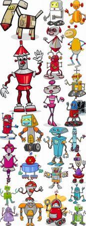 DesignOptimal Robot cartoon illustration for childrens books vector image