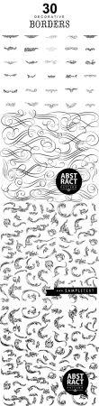 DesignOptimal Set of hand drawing calligraphic floral vector design elements