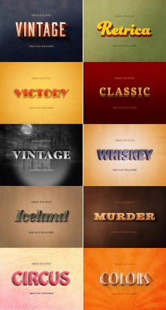DesignOptimal Vintage Retro Style Text Effect Mockup 354662539