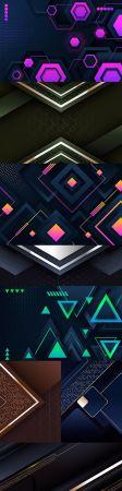 DesignOptimal Gradient geometric shapes design dark background 7