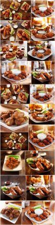 DesignOptimal Buffalo barbecue hot chicken wings around ranch sauce 21xUHQ JPEG