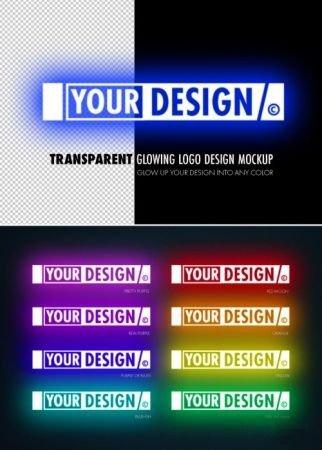 DesignOptimal Glowing Logo Design Effect Mockup 324047191