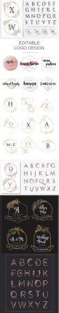 DesignOptimal Collection of Wedding Logo Designs with Floral
