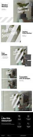 DesignOptimal Window Sticker PSD Mockup Template