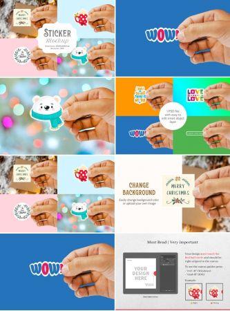 DesignOptimal Sticker Mockup 6721941