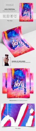 DesignOptimal Holi Festival Premium PSD Flyer Template