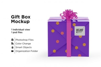 DesignOptimal CreativeMarket Gift Box Mockup 5514513