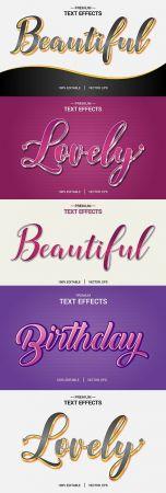 DesignOptimal Elegant and beautiful text effect premium vector
