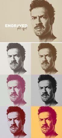 DesignOptimal Modern Engraved Photo Effect Mockup 373554697