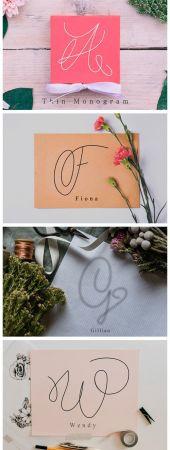 DesignOptimal Thin Monogram Handwritten Script Font