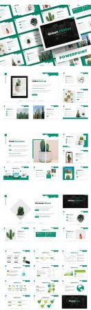 DesignOptimal Green Cactus Powerpoint Keynote and Google Slide Template