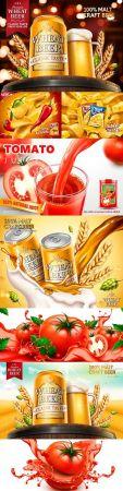 DesignOptimal Advertising wheat beer and food design illustration