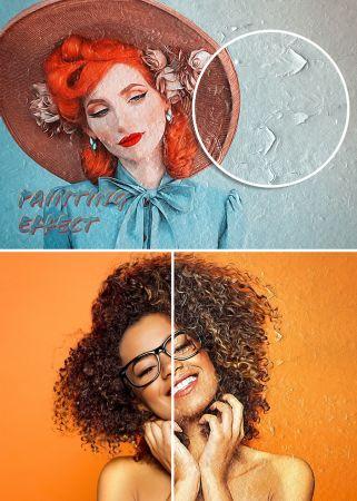 DesignOptimal Oil Paint Photo Effect on Cracked Wall Surface 388094412