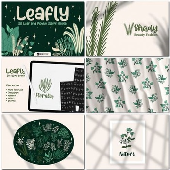 DesignOptimal Leafly Procreate Stamp Brush