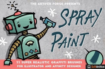 DesignOptimal Creativemarket Spray Paint Brushes 683063