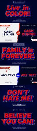 DesignOptimal Red Blue Bold Vector Text Style Effect