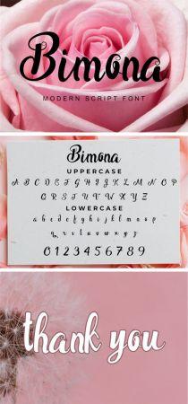 DesignOptimal Bimona Modern Handwritten Script Font