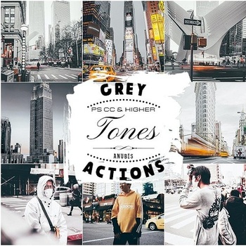DesignOptimal Grey Tones Photoshop Actions 26207628