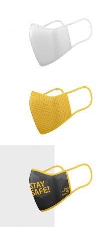 DesignOptimal Face Mask Mockup Side View 350251326