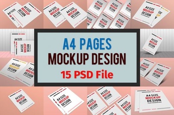 DesignOptimal CreativeMarket A4 Pages Mockup Design 5538924