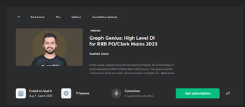 Graph Genius High Level DI for RRB PO Clerk Mains 2023 by Aashish Arora Unacademy