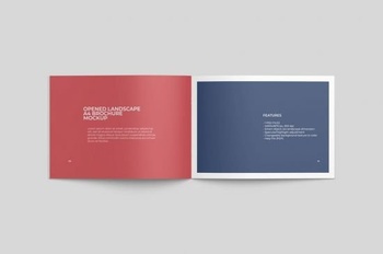 DesignOptimal Opened Landscape A4 Brochure Mockup Top View