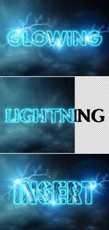 DesignOptimal Glowing Text Effect with Lightning Mockup