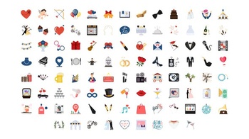 DesignOptimal Videohive 100 Wedding Icons 28932172