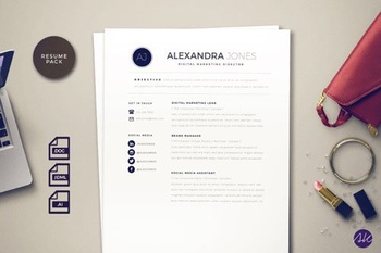 Clean Styled Resume Pack InDesign Word Templates DesignOptimal