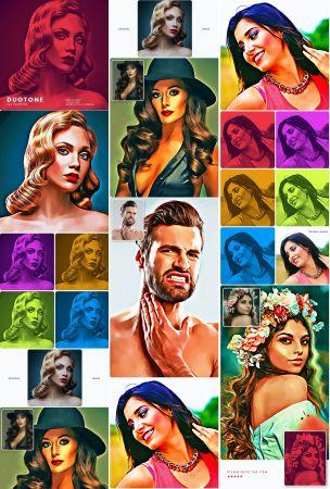DesignOptimal GraphicRiver Duotone Oil Painting Effect 29367036